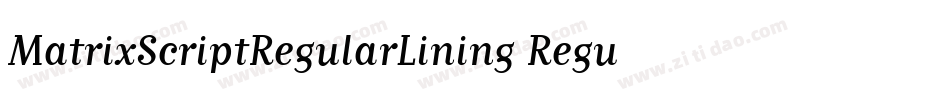 MatrixScriptRegularLining Regular字体转换